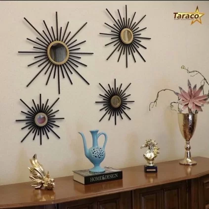 ست آینه دکوراتیو دست ساز ستایش رنگ مشکی