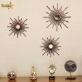 ست آینه دکوراتیو دست ساز ستایش رنگ قهوه ای روشن تاراکو دکور