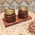 جاشمعی دست ساز حصیری دوتایی تاراکو دکور