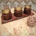 جاشمعی دست ساز حصیری سه تایی تاراکو دکور